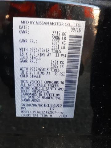 Photo 10 from auction – 2017 NISSAN PATHFINDER with VIN 5N1DR2MN7HC615482