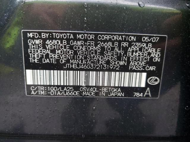 Photo 10 from auction – 2007 LEXUS ES 350 with VIN JTHBJ46G372131972