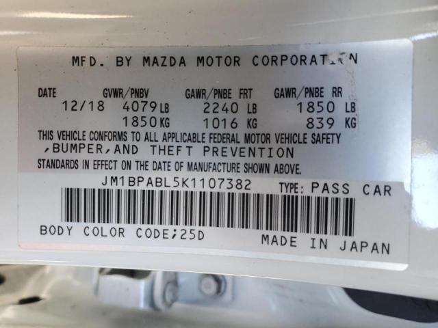 Photo 10 from auction – 2019 MAZDA 3 with VIN JM1BPABL5K1107382