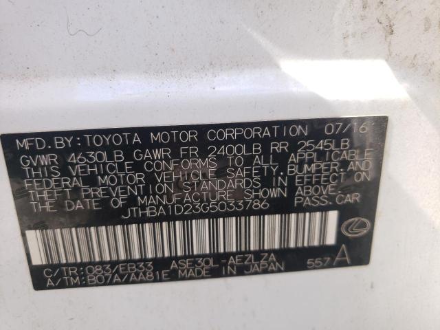 Photo 10 from auction – 2016 LEXUS IS 200T with VIN JTHBA1D23G5033786