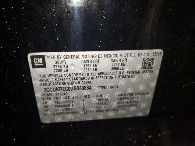 Photo 10 from auction – 2016 CHEVROLET SILVERADO with VIN 3GCUKREC0GG343884