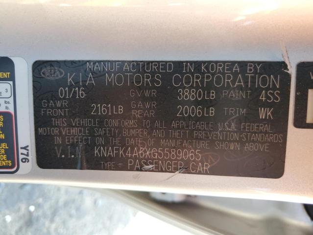 Photo 10 from auction – 2016 KIA FORTE LX with VIN KNAFK4A6XG5589065