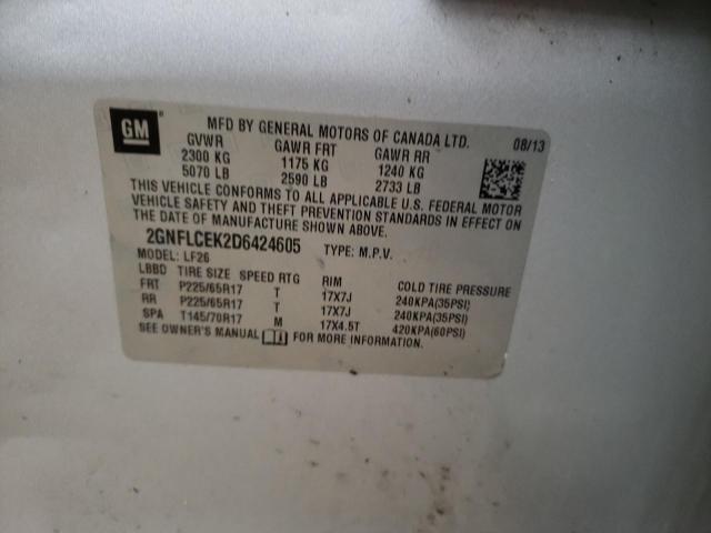 Photo 10 from auction – 2013 CHEVROLET EQUINOX LS with VIN 2GNFLCEK2D6424605