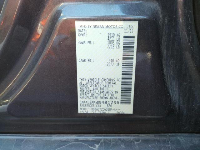 Photo 10 from auction – 2013 NISSAN ALTIMA 2.5 with VIN 1N4AL3AP5DN481256