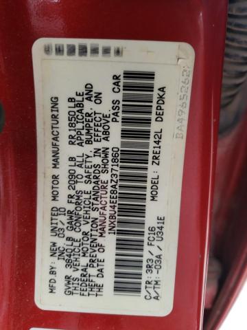 Photo 10 from auction – 2010 TOYOTA COROLLA with VIN 1NXBU4EE8AZ371860