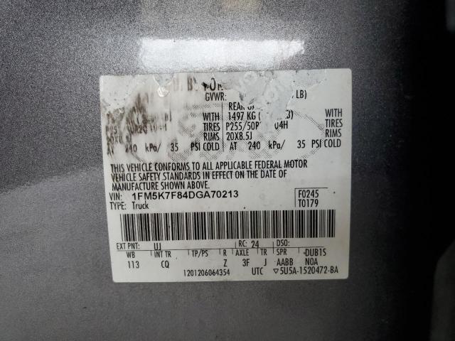 Photo 10 from auction – 2013 FORD EXPLORER L with VIN 1FM5K7F84DGA70213