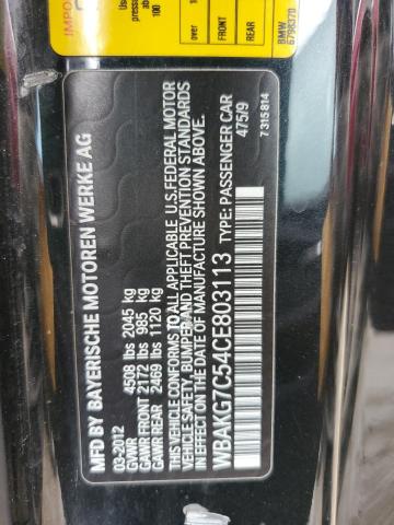 Photo 10 from auction – 2012 BMW 335 I with VIN WBAKG7C54CE803113