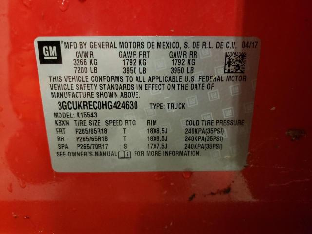 Photo 10 from auction – 2017 CHEVROLET SILVERADO with VIN 3GCUKREC0HG424630