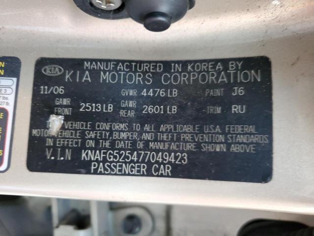 Photo 10 from auction – 2007 KIA RONDO BASE with VIN KNAFG525477049423