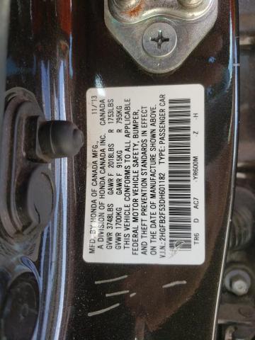 Photo 10 from auction – 2013 HONDA CIVIC LX with VIN 2HGFB2F53DH601182