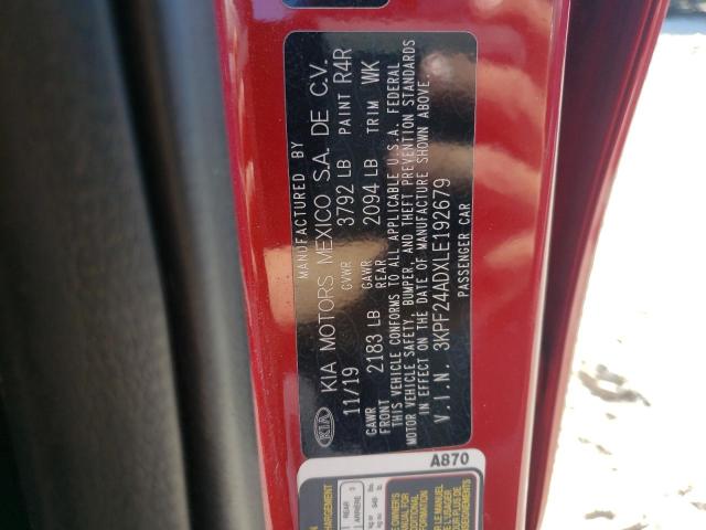 Photo 10 from auction – 2020 KIA FORTE FE with VIN 3KPF24ADXLE192679