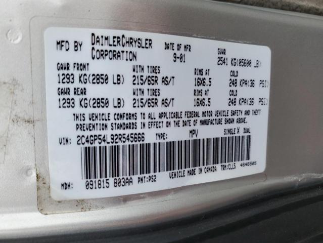 Photo 10 from auction – 2002 CHRYSLER TOWN & COU with VIN 2C4GP54L92R545666