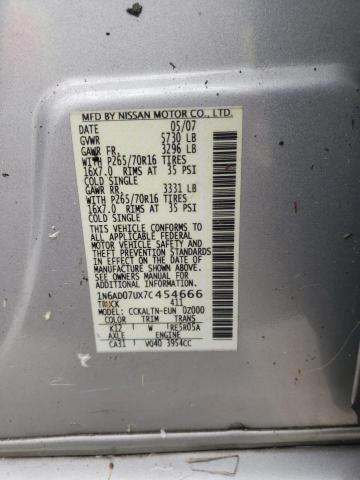 Photo 10 from auction – 2007 NISSAN FRONTIER C with VIN 1N6AD07UX7C454666