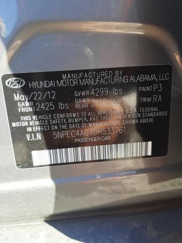Photo 10 from auction – 2013 HYUNDAI SONATA SE with VIN 5NPEC4AC7DH533761