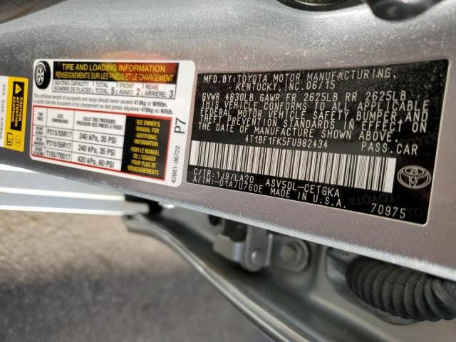 Photo 10 from auction – 2015 TOYOTA CAMRY LE with VIN 4T1BF1FK5FU982434
