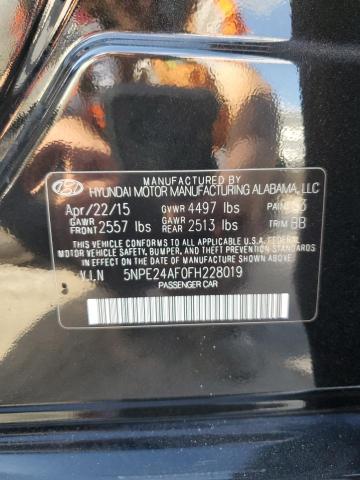 Photo 10 from auction – 2015 HYUNDAI SONATA SE with VIN 5NPE24AF0FH228019