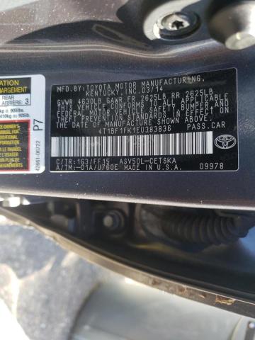Photo 10 from auction – 2014 TOYOTA CAMRY L with VIN 4T1BF1FK1EU383836