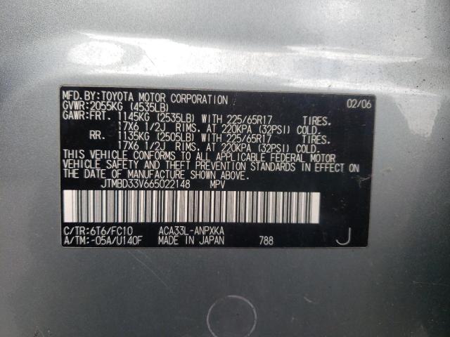 Photo 10 from auction – 2006 TOYOTA RAV4 with VIN JTMBD33V665022148