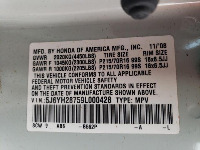 Photo 10 from auction – 2009 HONDA ELEMENT EX with VIN 5J6YH28759L000428