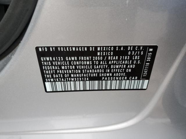 Photo 10 from auction – 2015 VOLKSWAGEN JETTA BASE with VIN 3VW1K7AJ7FM323124