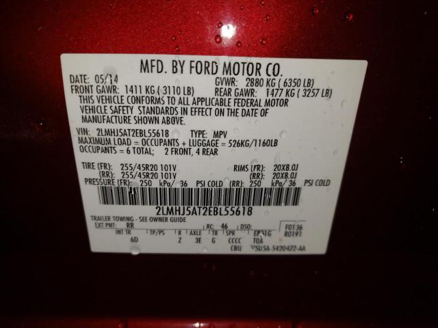 Photo 10 from auction – 2014 LINCOLN MKT with VIN 2LMHJ5AT2EBL55618