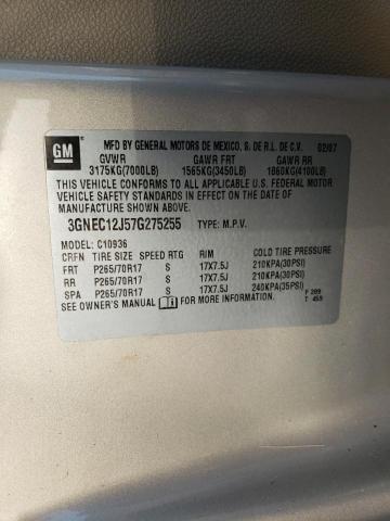 Photo 10 from auction – 2007 CHEVROLET AVALANCHE with VIN 3GNEC12J57G275255