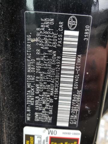 Photo 10 from auction – 2011 TOYOTA CAMRY SE with VIN 4T1BK3EK3BU124978