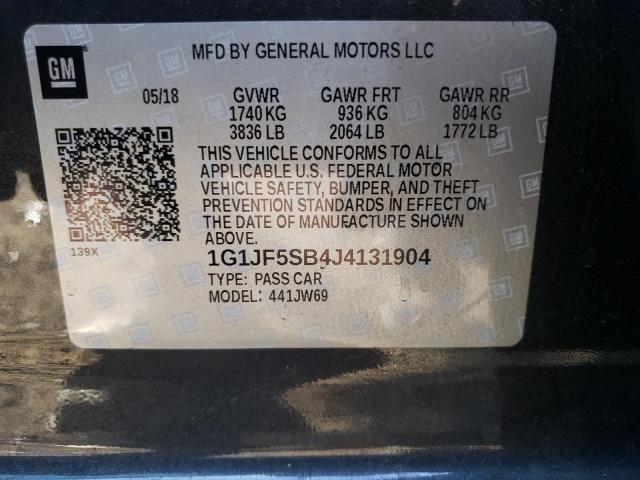 Photo 10 from auction – 2018 CHEVROLET SONIC PREM with VIN 1G1JF5SB4J4131904