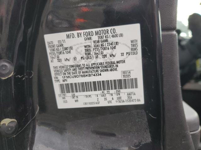 Photo 10 from auction – 2011 FORD ESCAPE XLT with VIN 1FMCU9D78BKB74334