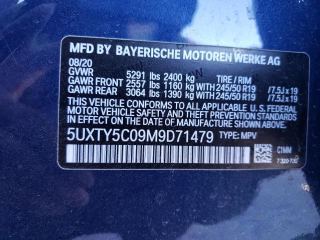 Photo 10 from auction – 2021 BMW X3 XDRIVE3 with VIN 5UXTY5C09M9D71479