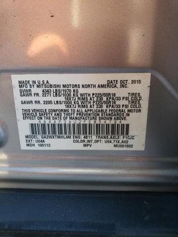 Photo 10 from auction – 2015 MITSUBISHI OUTLANDER with VIN 4A4AP3AU2FE054794