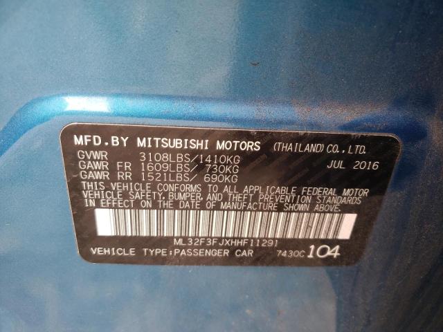 Photo 10 from auction – 2017 MITSUBISHI MIRAGE G4 with VIN ML32F3FJXHHF11291