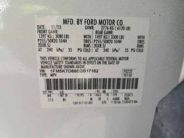 Photo 10 from auction – 2014 FORD EXPLORER X with VIN 1FM5K7D88EGB17182