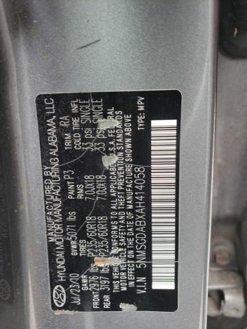 Photo 10 from auction – 2010 HYUNDAI SANTA FE G with VIN 5NMSGDABXAH414058