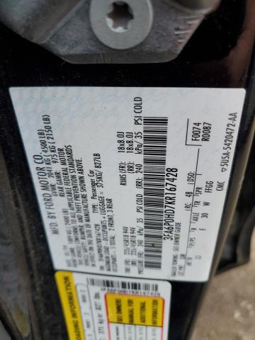 Photo 10 from auction – 2019 FORD FUSION SE with VIN 3FA6P0HD7KR167428