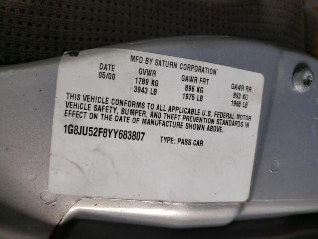 Photo 10 from auction – 2000 SATURN LS1 with VIN 1G8JU52F8YY683807