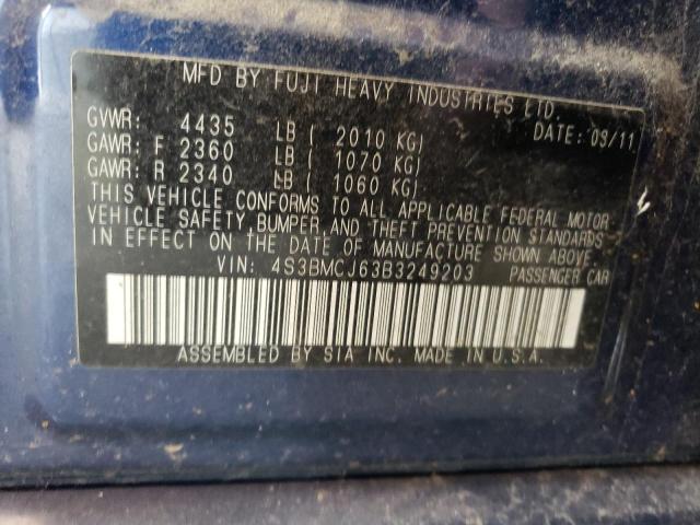 Photo 10 from auction – 2011 SUBARU LEGACY 2.5 with VIN 4S3BMCJ63B3249203
