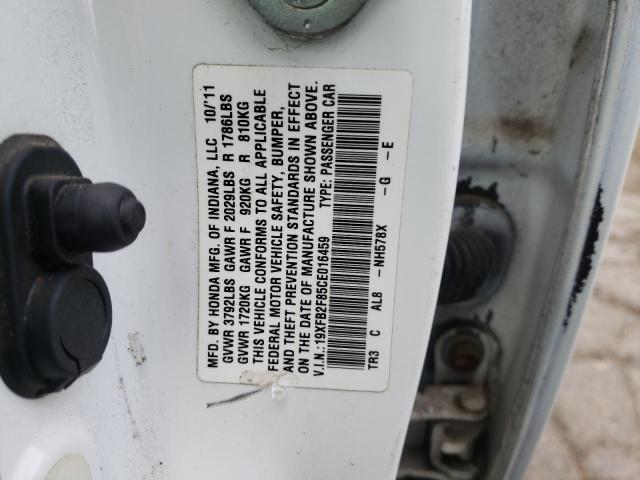 Photo 10 from auction – 2012 HONDA CIVIC EX with VIN 19XFB2F85CE016459