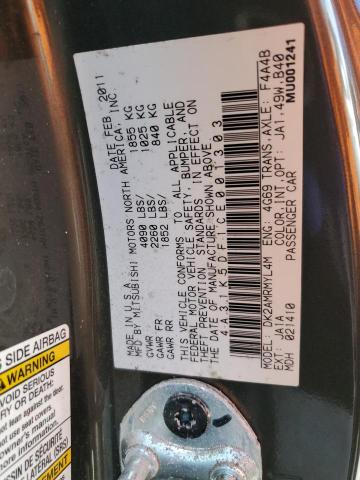 Photo 10 from auction – 2012 MITSUBISHI ECLIPSE GS with VIN 4A31K5DF1CE001303