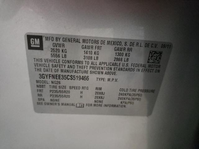 Photo 10 from auction – 2012 CADILLAC SRX PERFOR with VIN 3GYFNEE35CS519466