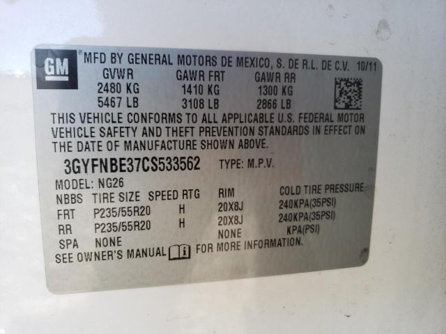 Photo 10 from auction – 2012 CADILLAC SRX PERFOR with VIN 3GYFNBE37CS533562