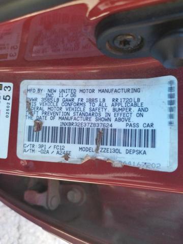 Photo 10 from auction – 2007 TOYOTA COROLLA CE with VIN 1NXBR32E37Z837624