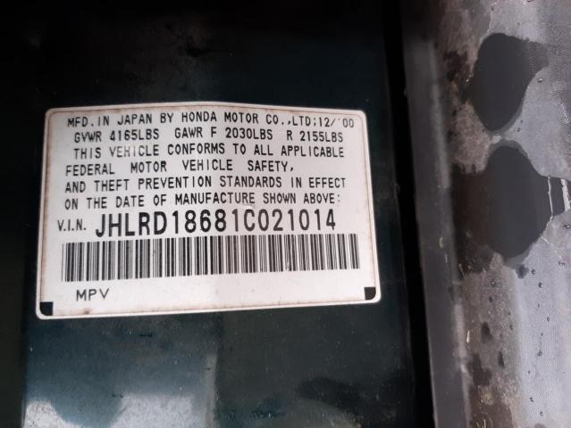 Photo 10 from auction – 2001 HONDA CR-V with VIN JHLRD18681C021014
