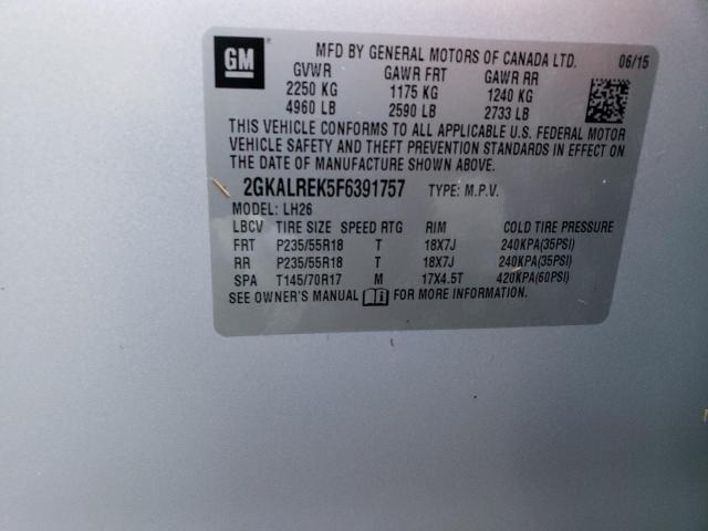 Photo 10 from auction – 2015 GMC TERRAIN SL with VIN 2GKALREK5F6391757