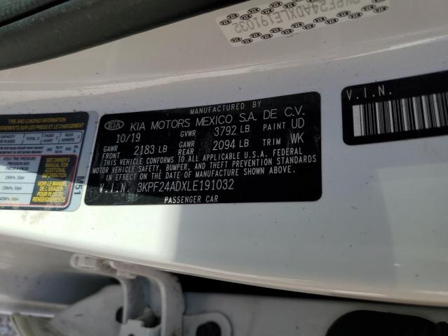 Photo 10 from auction – 2020 KIA FORTE FE with VIN 3KPF24ADXLE191032
