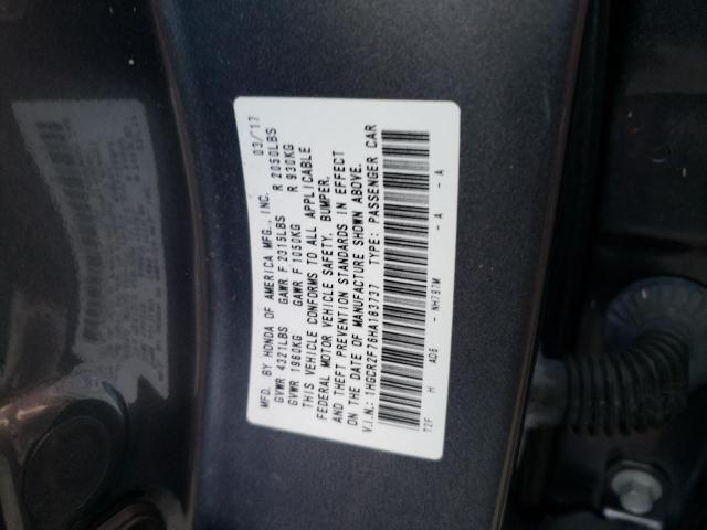 Photo 10 from auction – 2017 HONDA ACCORD EX with VIN 1HGCR2F76HA183737