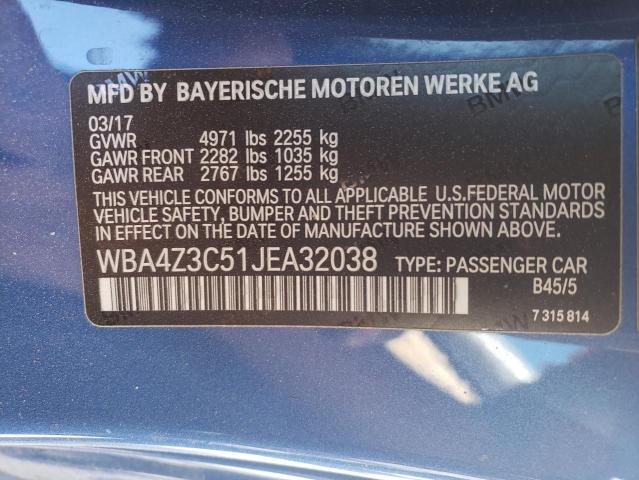 Photo 10 from auction – 2018 BMW 430XI with VIN WBA4Z3C51JEA32038