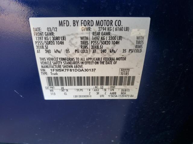 Zdjęcie 10 z aukcji – 2013 FORD EXPLORER L z VIN 1FM5K7F81DGA30137