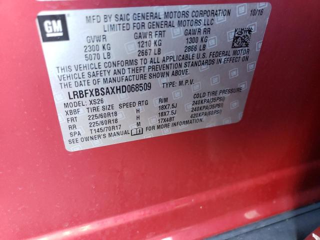 Photo 10 from auction – 2017 BUICK ENVISION E with VIN LRBFXBSAXHD068509