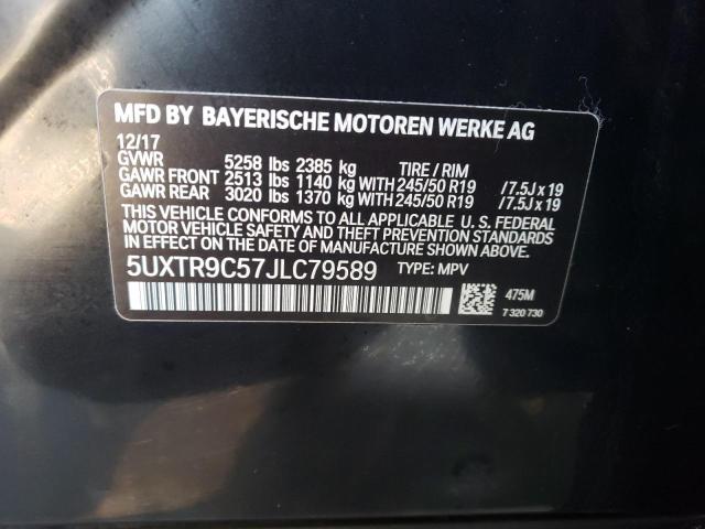 Photo 10 from auction – 2018 BMW X3 XDRIVE3 with VIN 5UXTR9C57JLC79589
